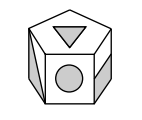 Geometrische 3D-Form mit Kreis und Dreieck.